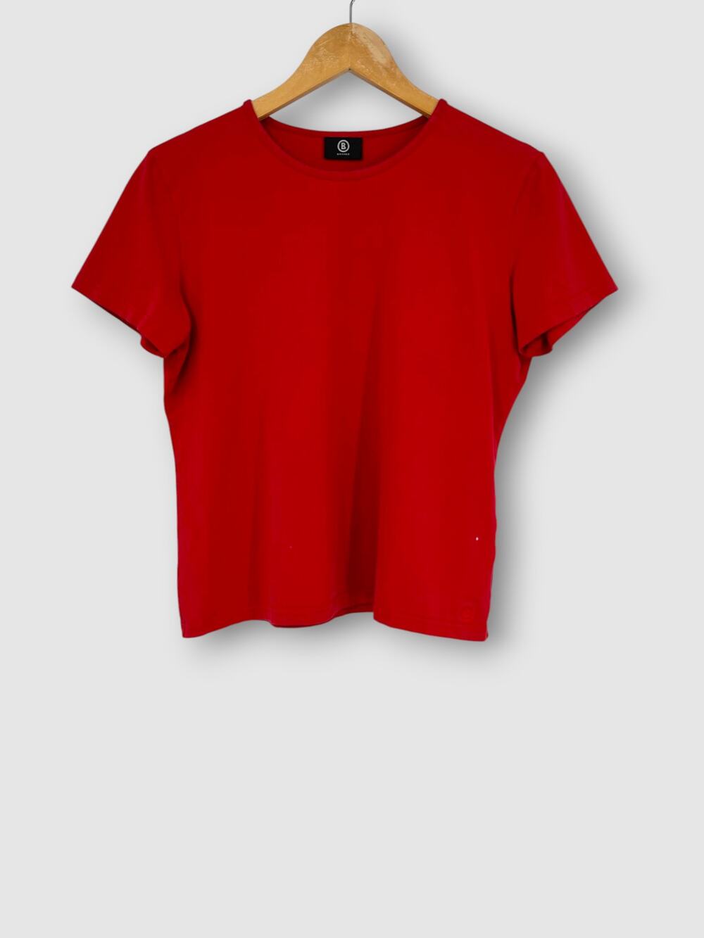 Bogner Classic Crewneck Tee Red Luxury European Sportswear Size XL